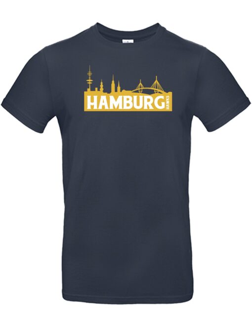 BC_E190_navy_skyline-510x663 T-Shirt – Hamburg Hawks - Skyline – Bild 1
