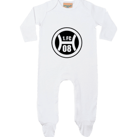 Baby Strampler - Logo - 1.FC 08 Hassloch - weiß