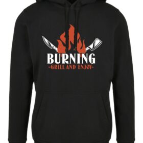 Burning BBQ-Fashion - Hoodie - Grill & Enjoy - black