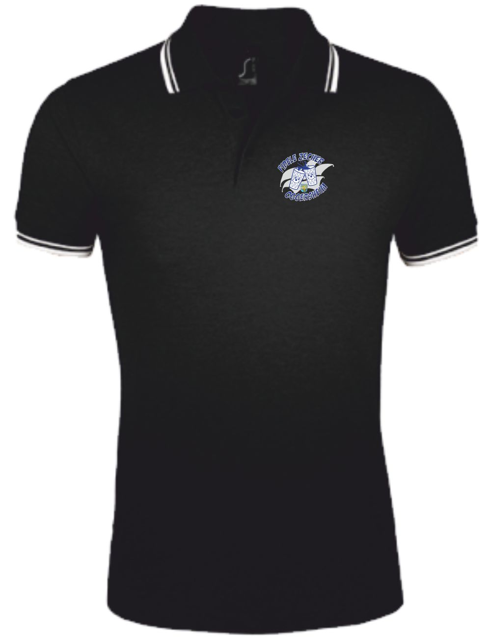 kv-fidele-zecher_kollektion_polo_sports_black-white KV Fidele Zecher – Basic-Kollektion 23-25 – Polo - black-white – Bild 1