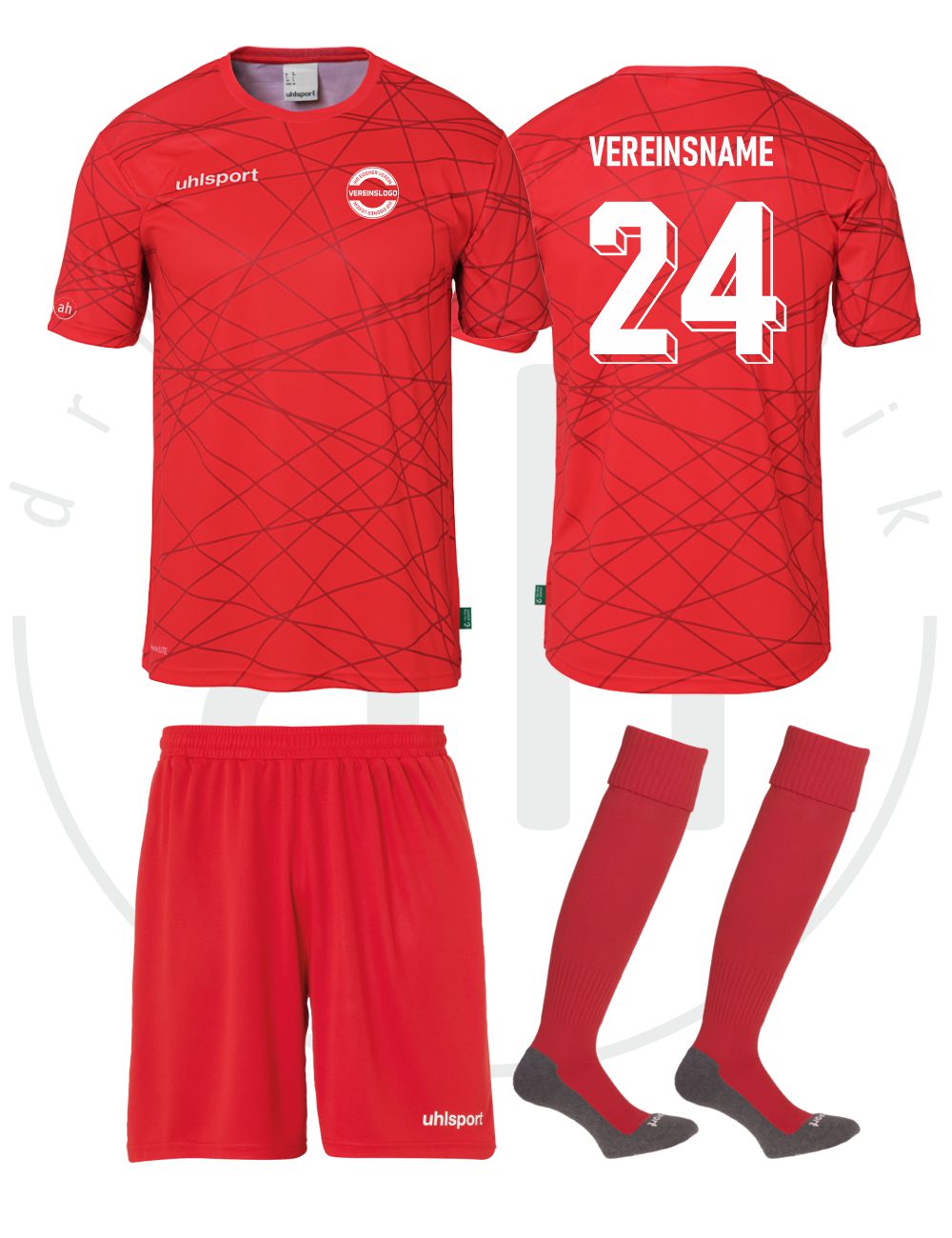 main-picutre_set_trikot-prediction AKTION - uhlsport Predicition Trikot-Set - inklusive Vereinslogo, Vereinsname und Rückennummer – Bild 1