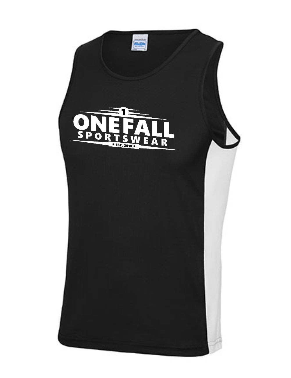 onefall_sleeveless-shirt_black-white Ärmelloses Trainingsshirt - Basic - Onefall Sportswear – Bild 1