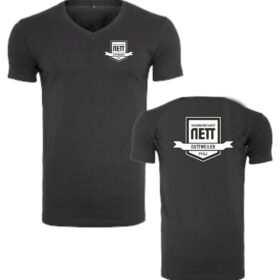 Weingut Nett - T-Shirt - V-Neck - Logo - schwarz