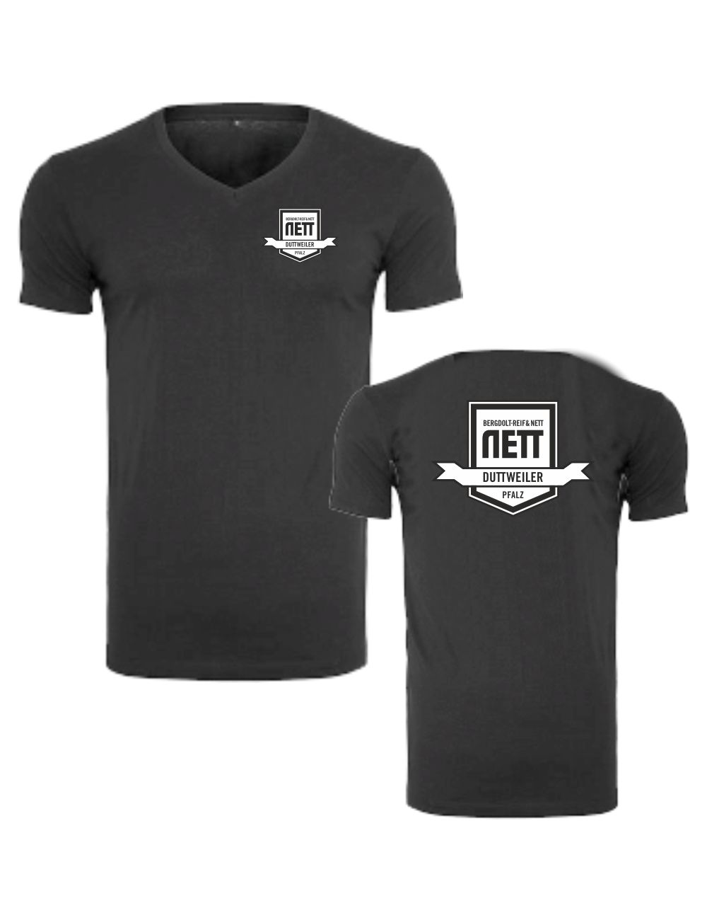 weingut-nett-duttweiler_t-shirt_logo_v-neck_black Weingut Nett - T-Shirt - V-Neck - Logo - schwarz – Bild 1